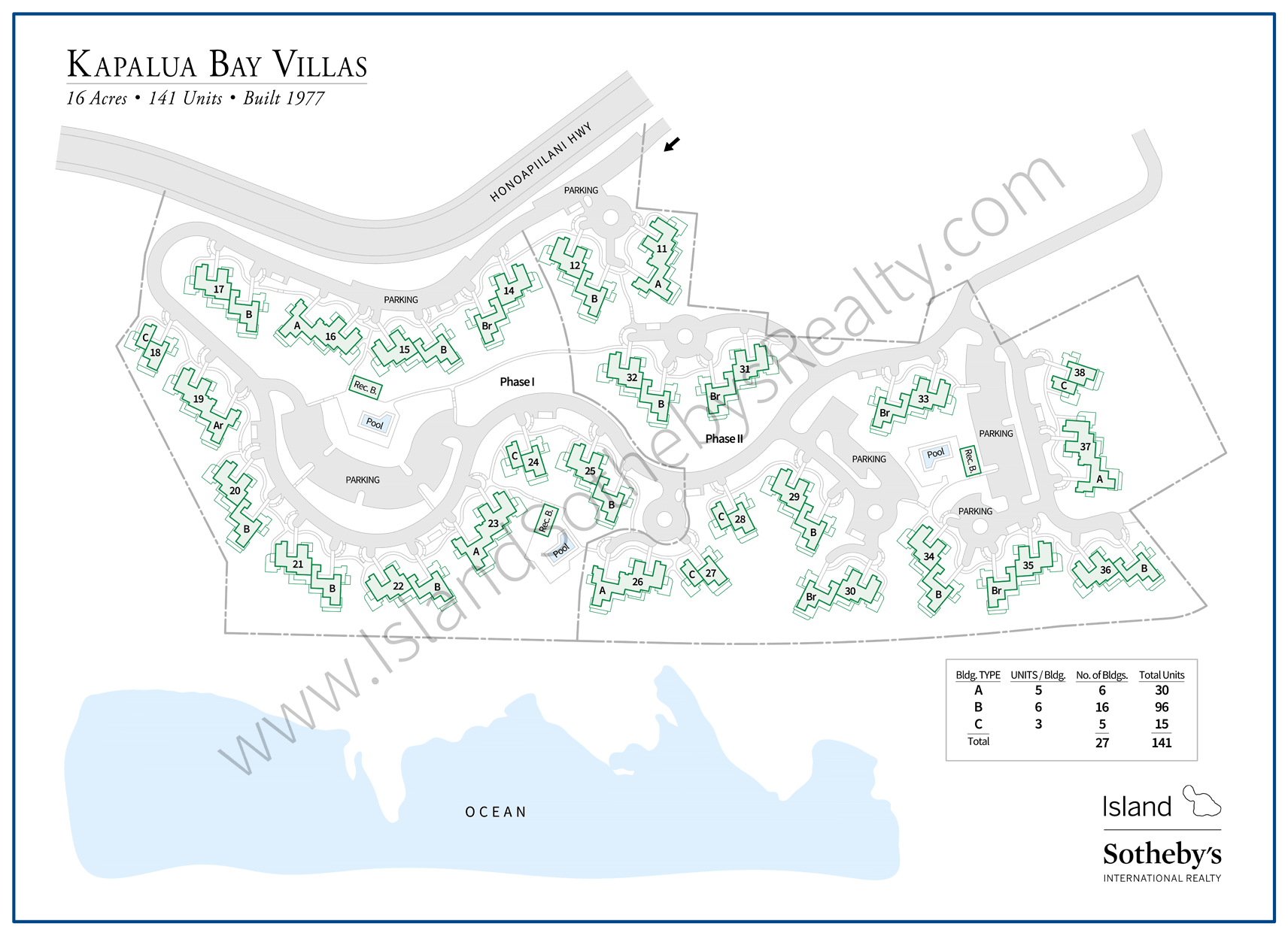 Map of Kapalua Bay Villas Maui